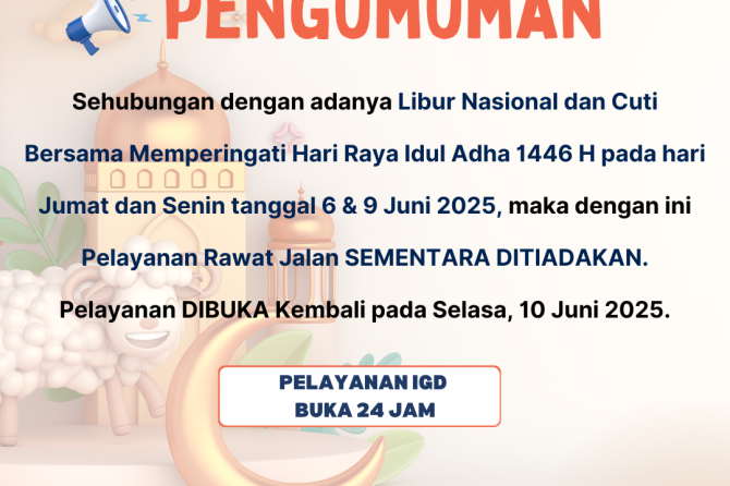 PENGUMUMAN RAWAT JALAN SEMENTARA DITIADAKAN