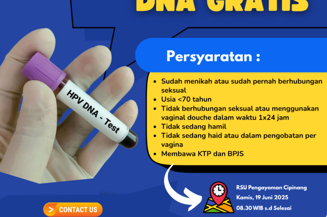 Pemeriksaan IVA dan HPV DNA GRATIS di RSU Pengayoman Cipinang